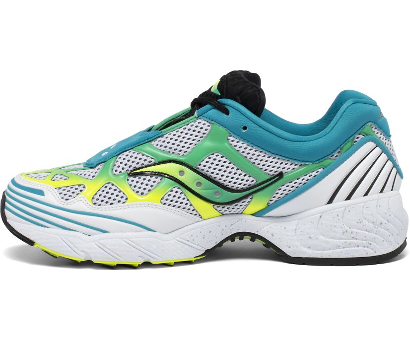 Saucony Grid Web Women's Originals White / Yellow / Turquoise | Canada 004RVDW